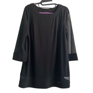 Coco Bianca Black 3/4 Sleeve Top with see through arms